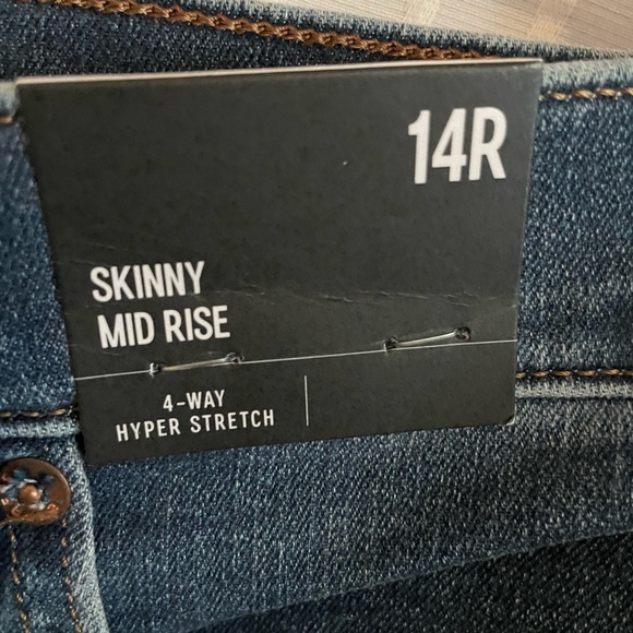 Express skinny mid rise 4 way hyper stretch jeans SZ 14R - Picture 5 of 11